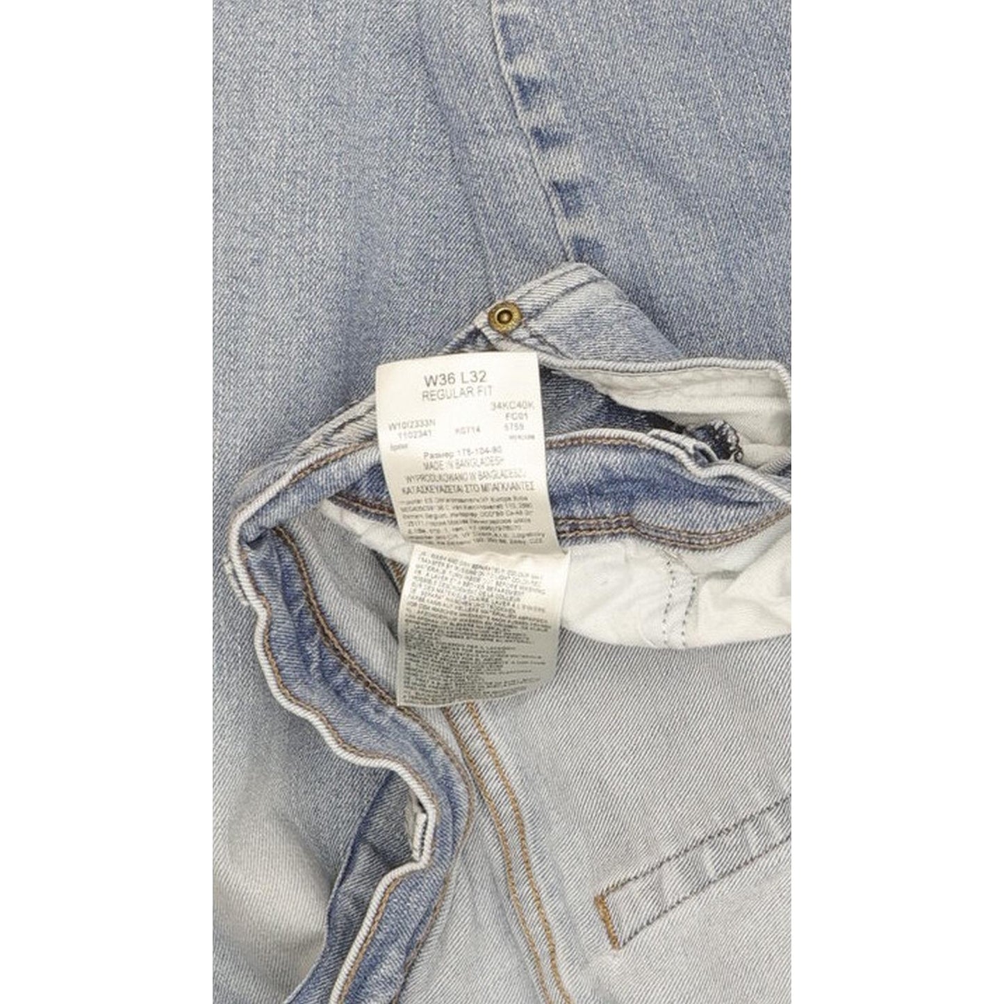 Wrangler Men Blue Straight Regular Stretch Jeans W36 L30