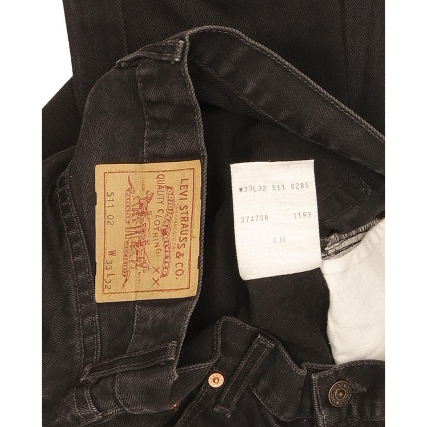 Levi's 511 Men Black Straight Slim Jeans W33 L28