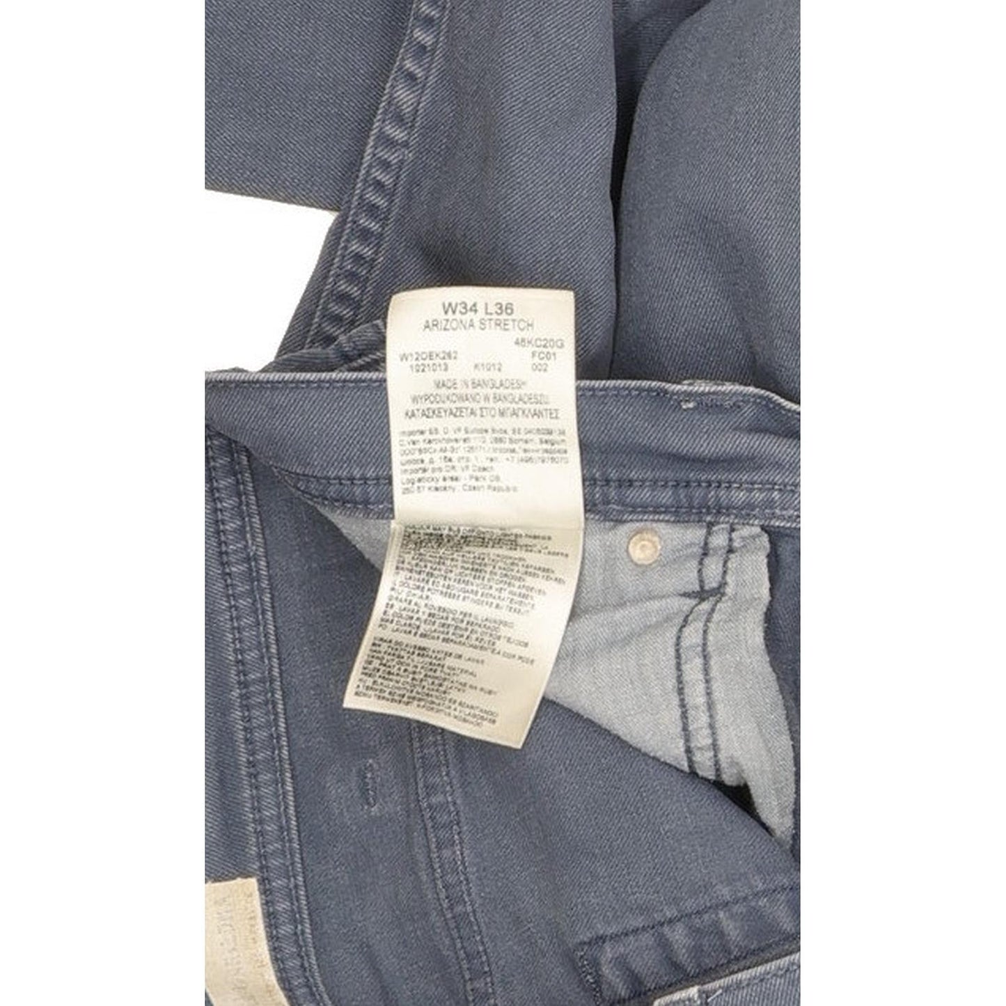 Wrangler Arizona Men Blue Straight Regular Stretch Jeans W34 L35
