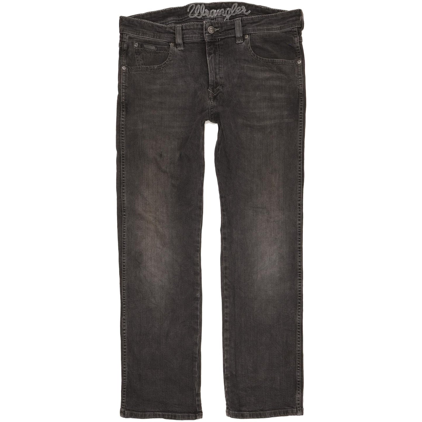 Wrangler Clyde Men Black Straight Regular Stretch Jeans W34 L29