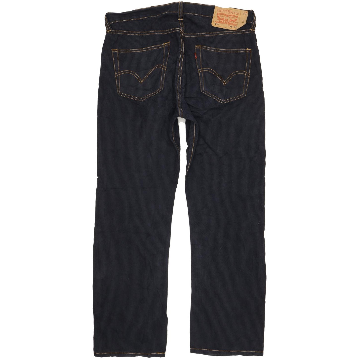 Levi's 501 Men Navy Straight Regular Trousers W34 L30