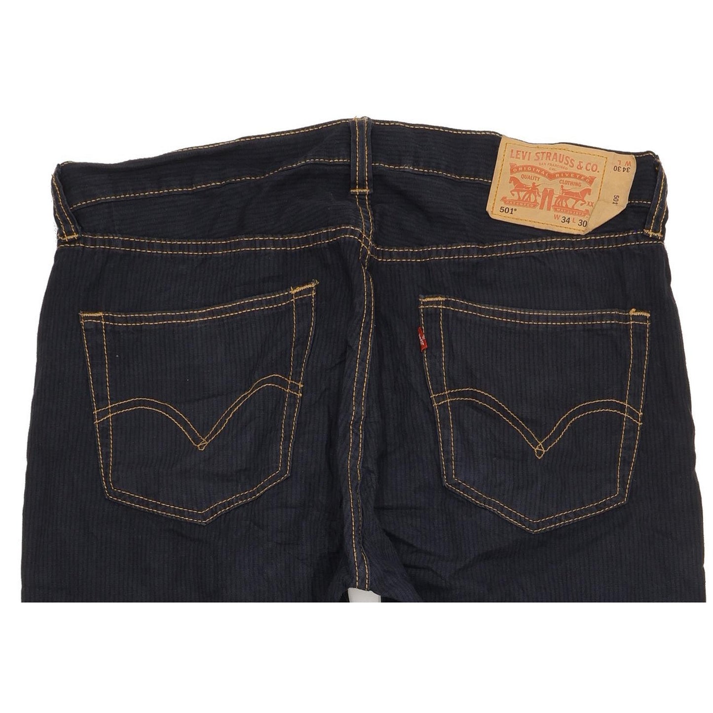 Levi's 501 Men Navy Straight Regular Trousers W34 L30