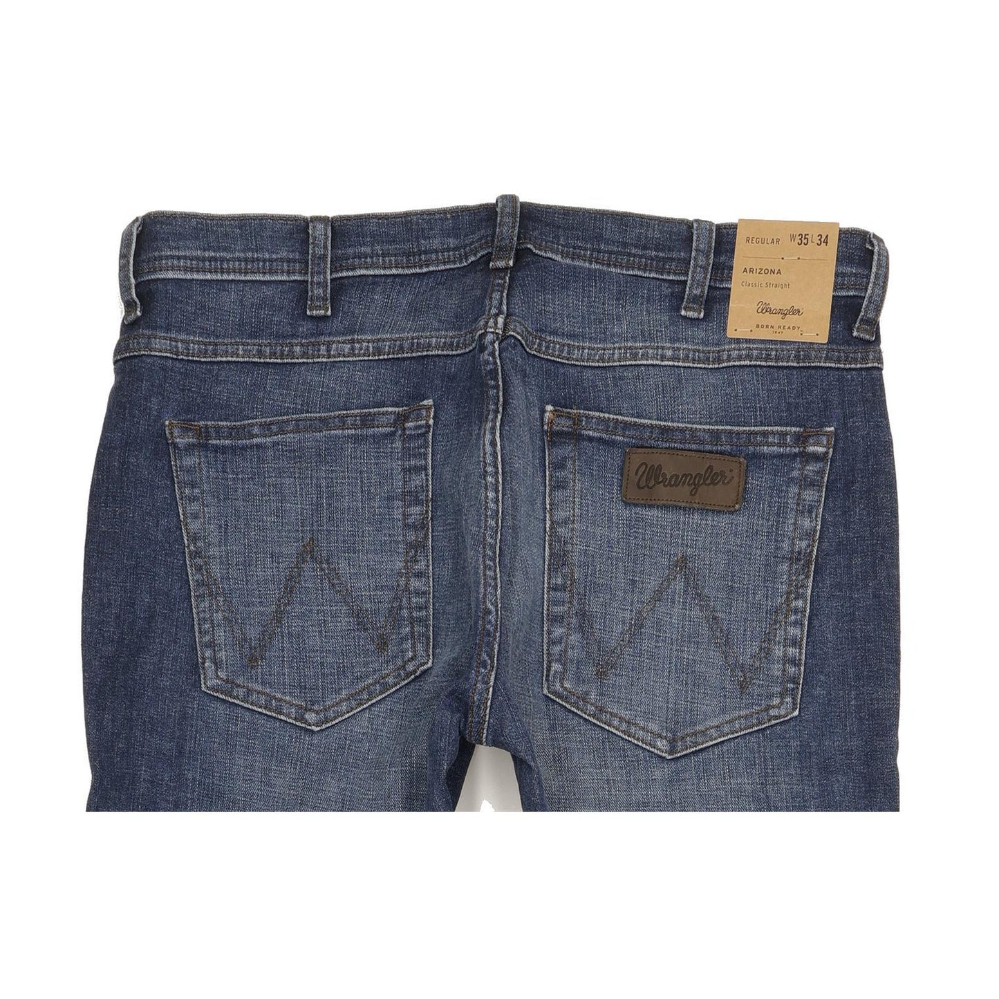 Wrangler Arizona Men Blue Straight Regular Stretch Jeans W35 L34