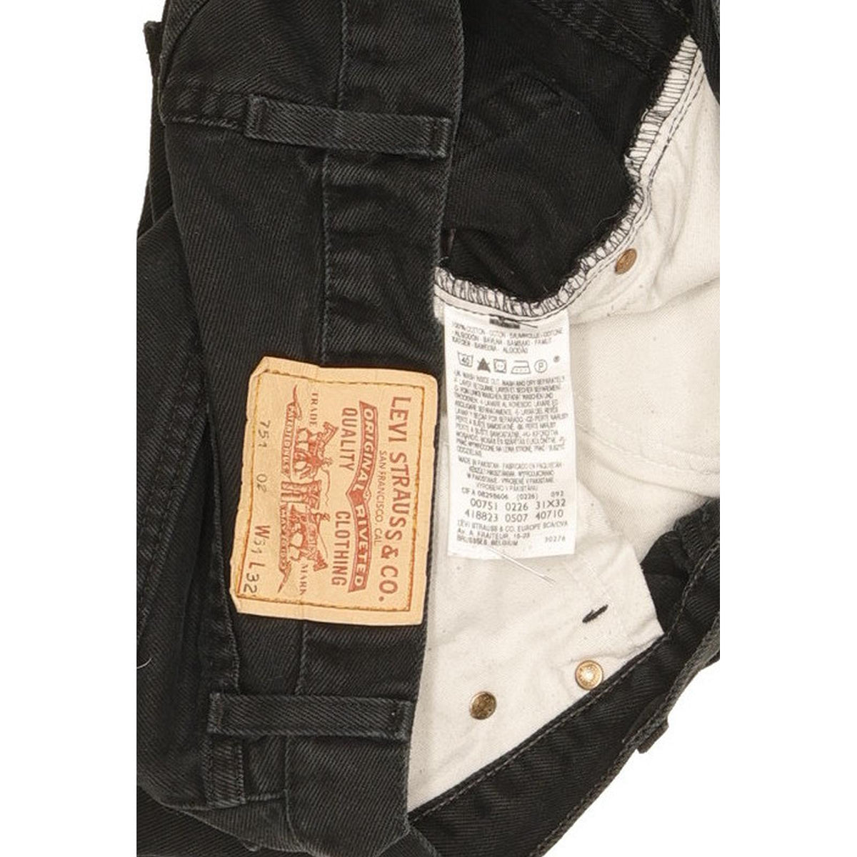 Levi's 751 Men Black Straight Regular Jeans W31 L31