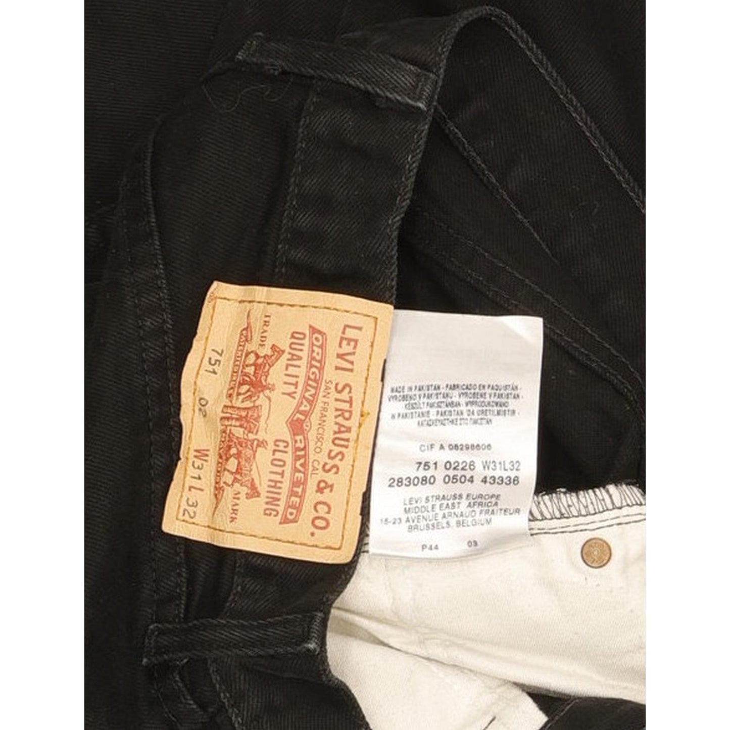 Levi's 751 Men Black Straight Regular Jeans W31 L32