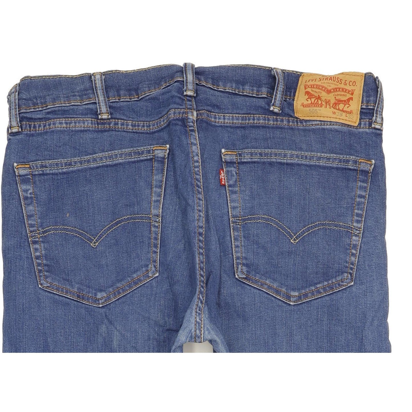 Levi's 505 Men Blue Straight Regular Stretch Jeans W38 L31