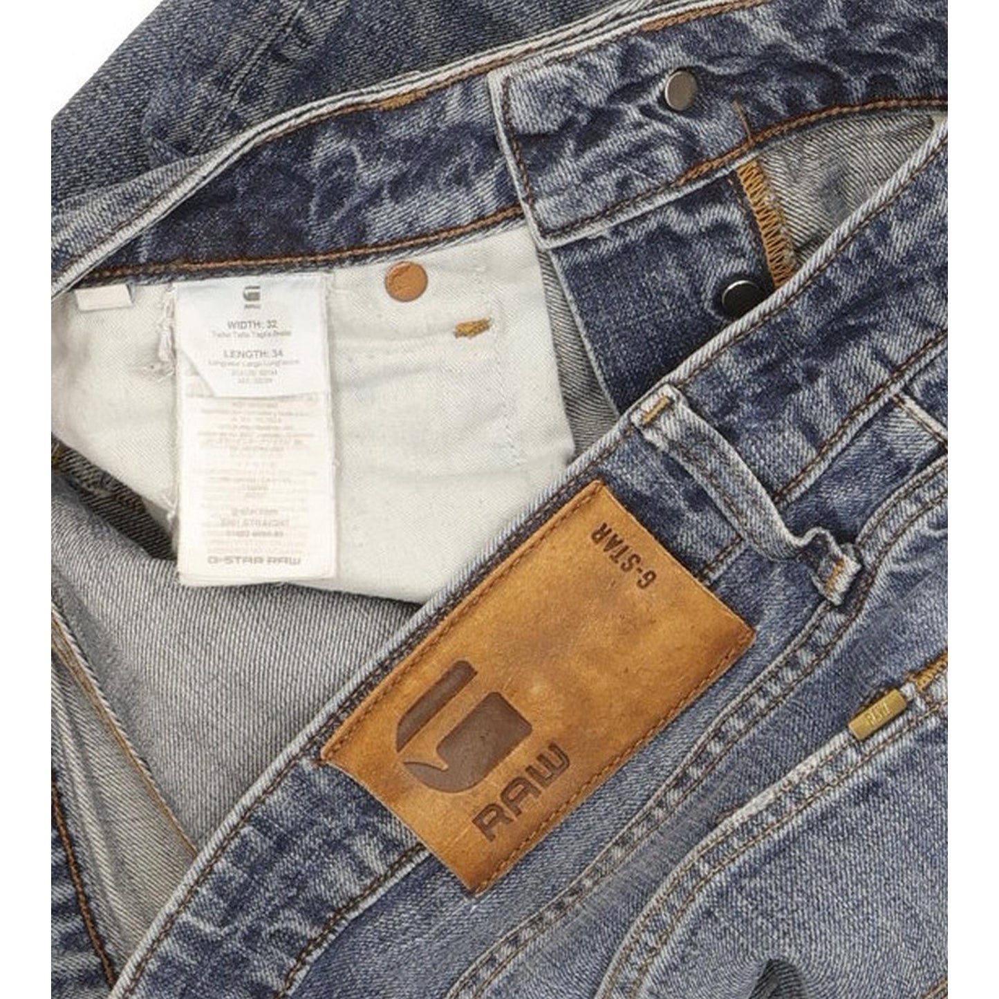 G-Star 3301 Men Blue Straight Regular Jeans W32 L33