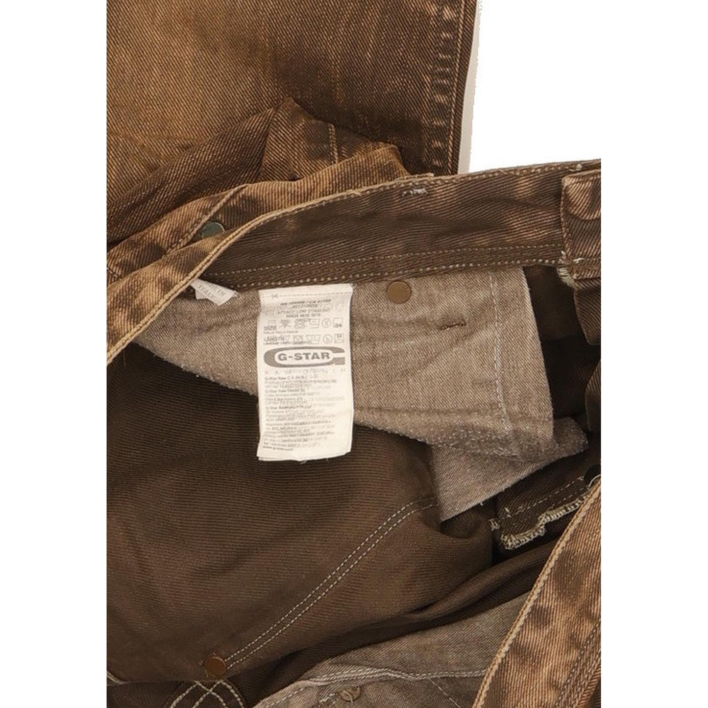 G-Star Attacc Men Brown Straight Regular Jeans W34 L34