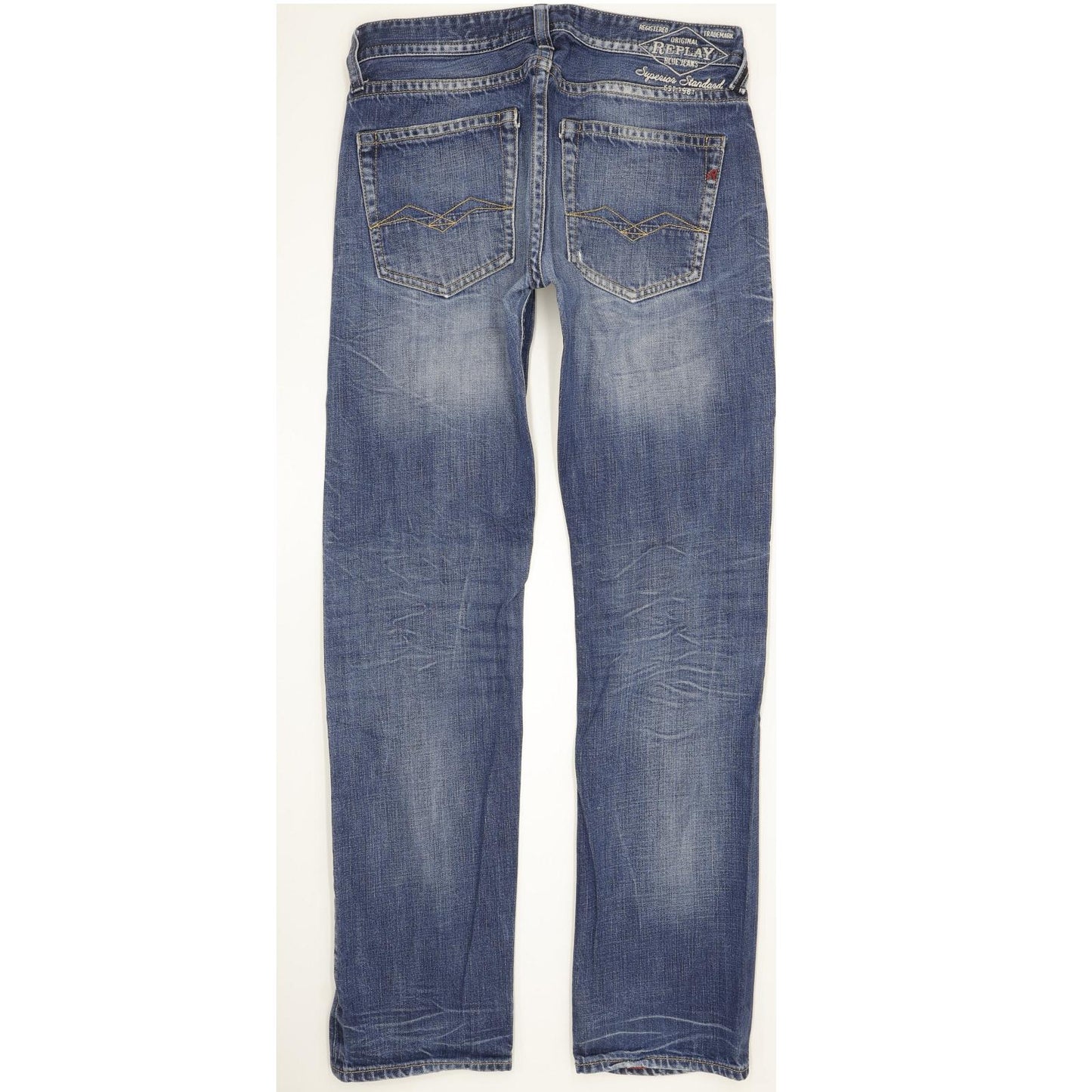 Replay Tillbor Men Blue Straight Slim Stretch Jeans W32 L32