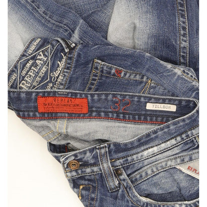 Replay Tillbor Men Blue Straight Slim Stretch Jeans W32 L32