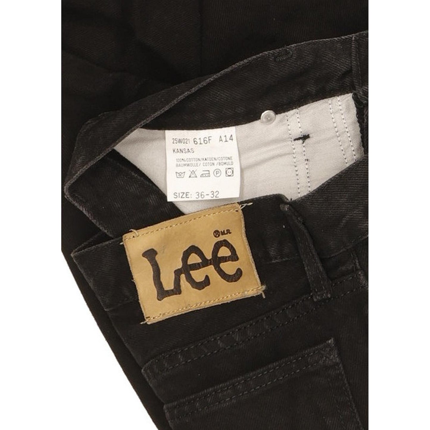 Lee Kansas Men Black Straight Regular Jeans W36 L32