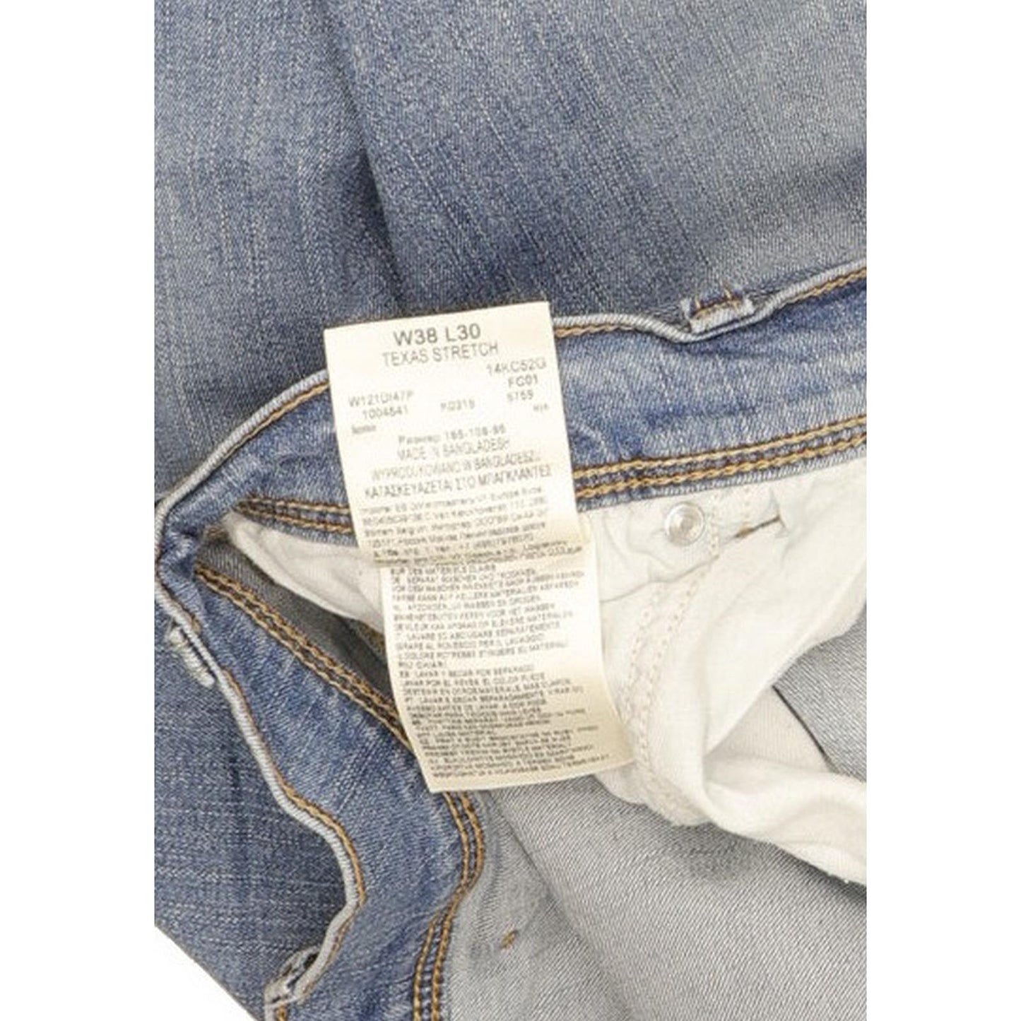Wrangler Texas Men Blue Straight Regular Stretch Jeans W38 L29