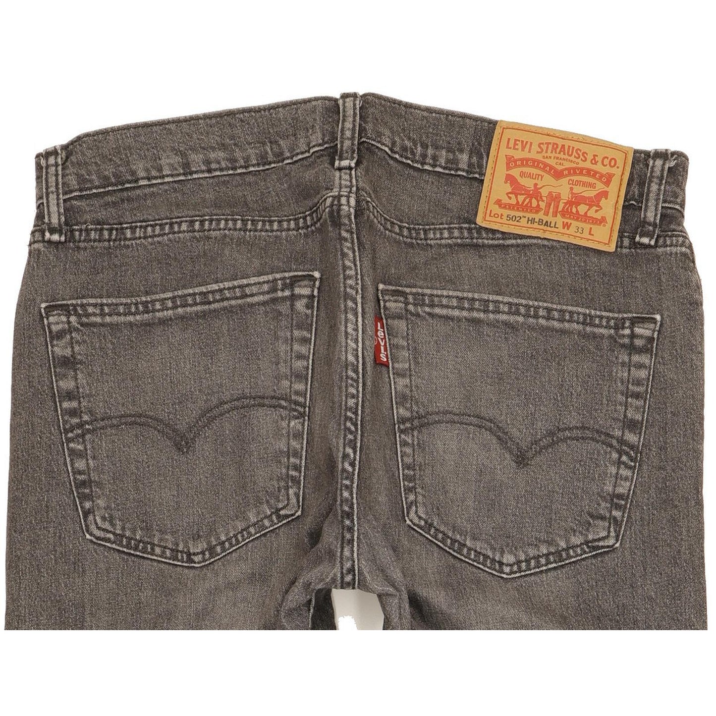 Levi's 502 Hi-Ball Men Grey Tapered Regular Stretch Jeans W33 L29