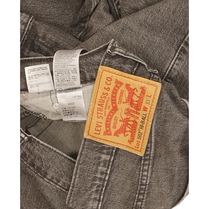 Levi's 502 Hi-Ball Men Grey Tapered Regular Stretch Jeans W33 L29