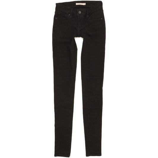 Levi's 711 Women Black Skinny Slim Stretch Jeans W23 L32