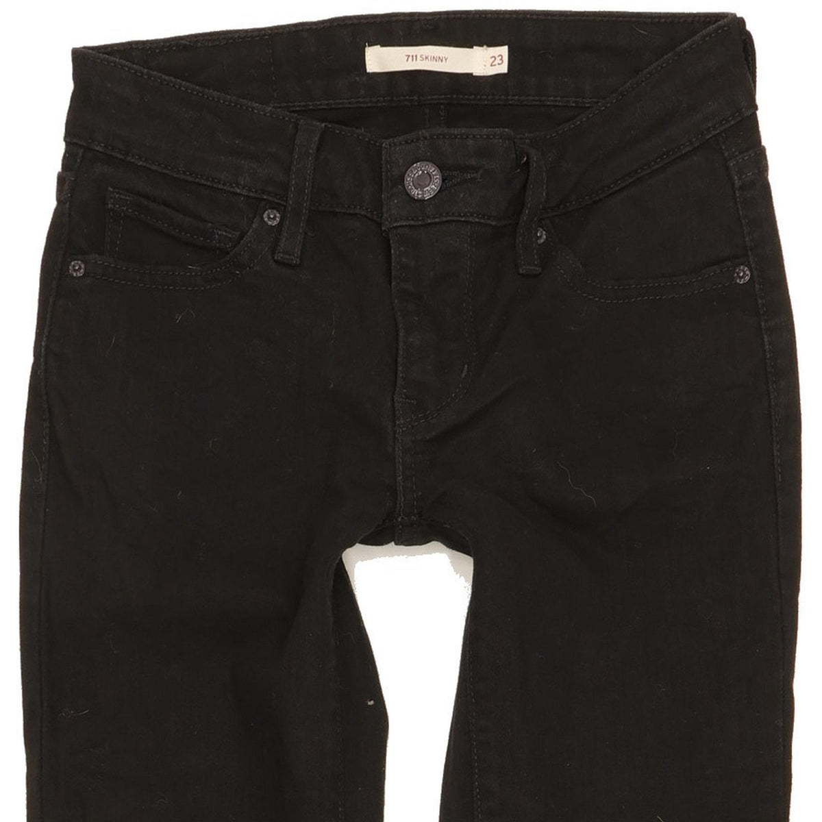 Levi's 711 Women Black Skinny Slim Stretch Jeans W23 L32