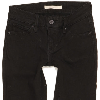 Levi's 711 Women Black Skinny Slim Stretch Jeans W23 L32