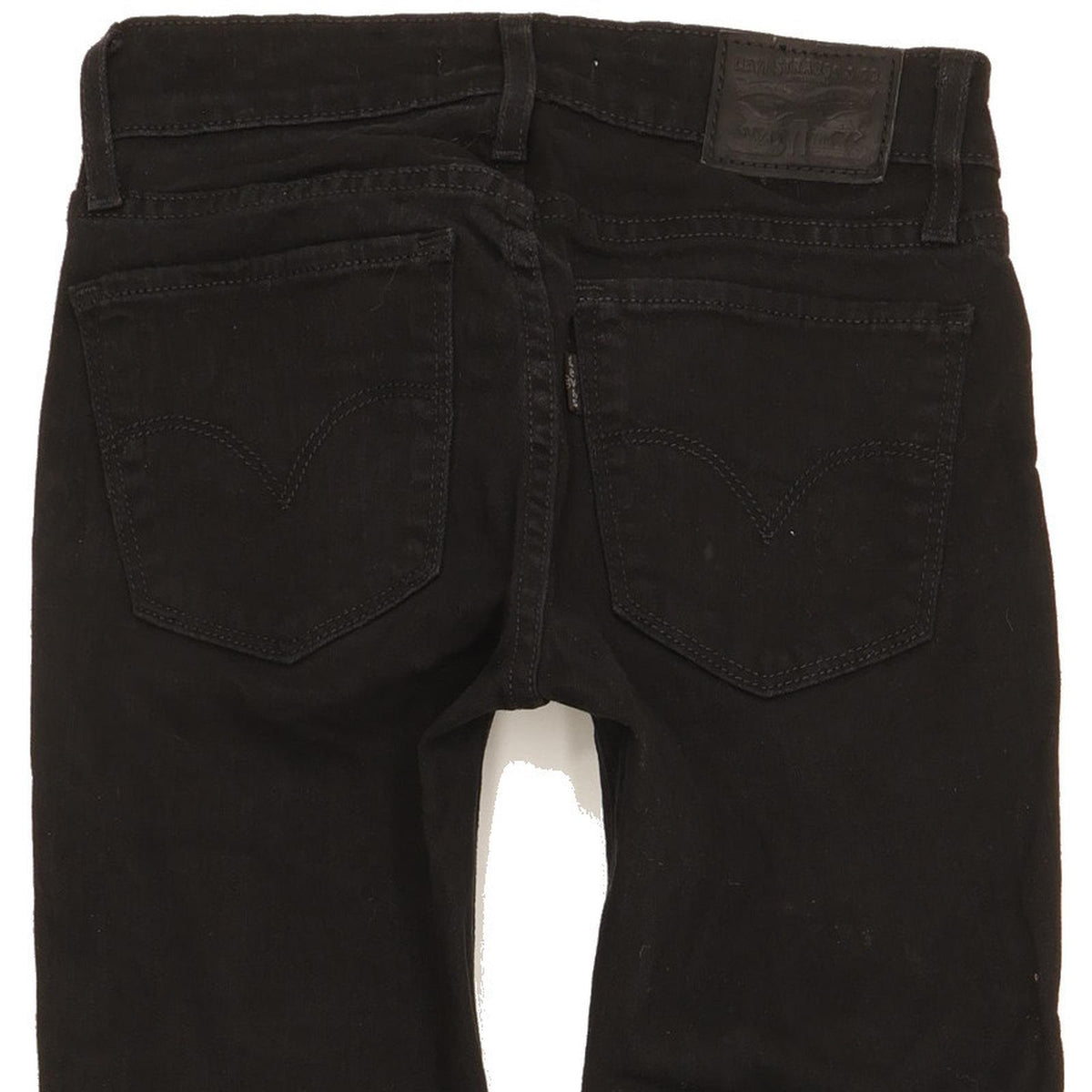 Levi's 711 Women Black Skinny Slim Stretch Jeans W23 L32