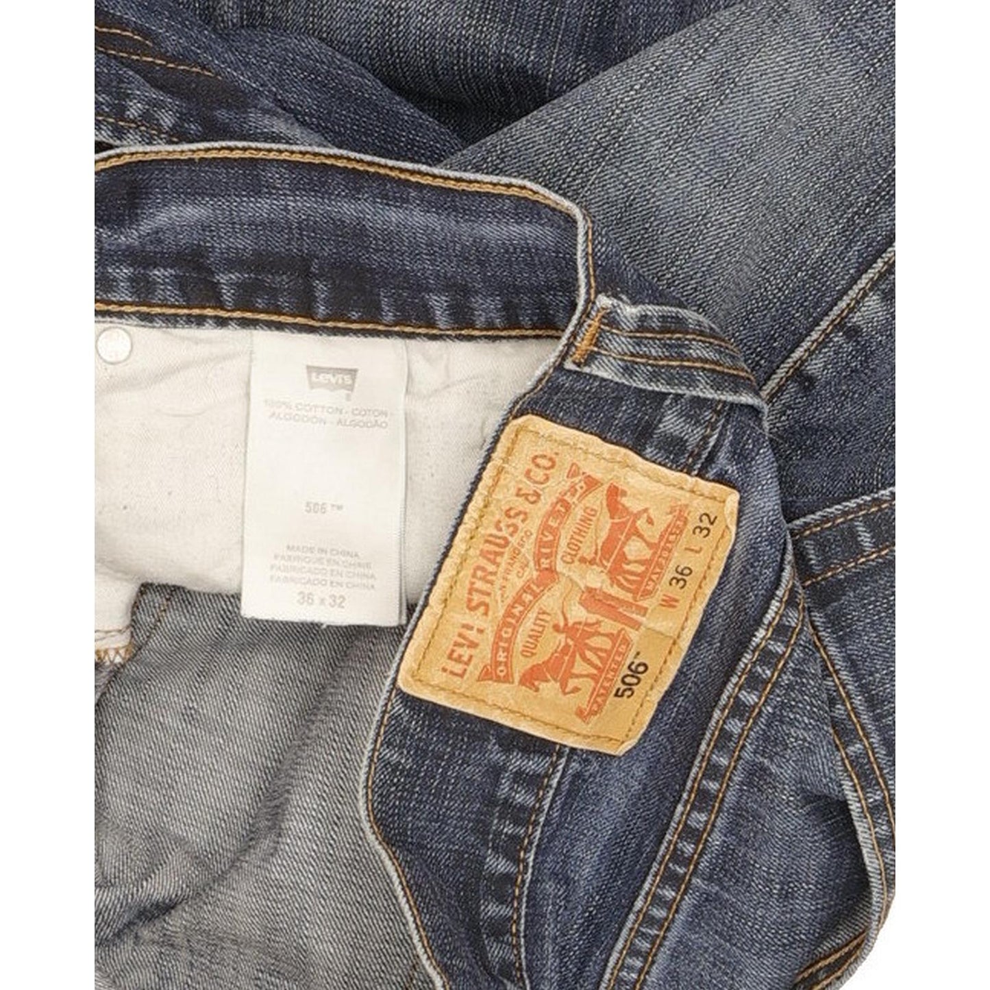 Levi's 506 Men Blue Straight Regular Jeans W36 L29