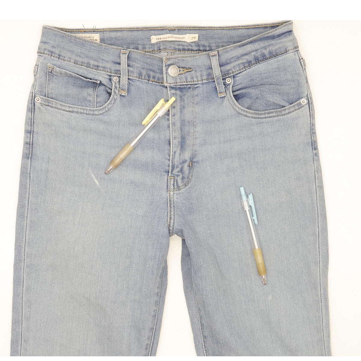 Levi's 724 Women Blue Straight Slim Stretch Jeans W29 L29