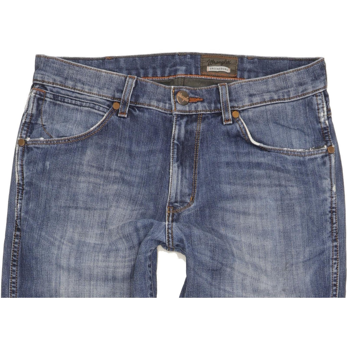 Wrangler Greensboro Men Blue Straight Regular Stretch Jeans W33 L32