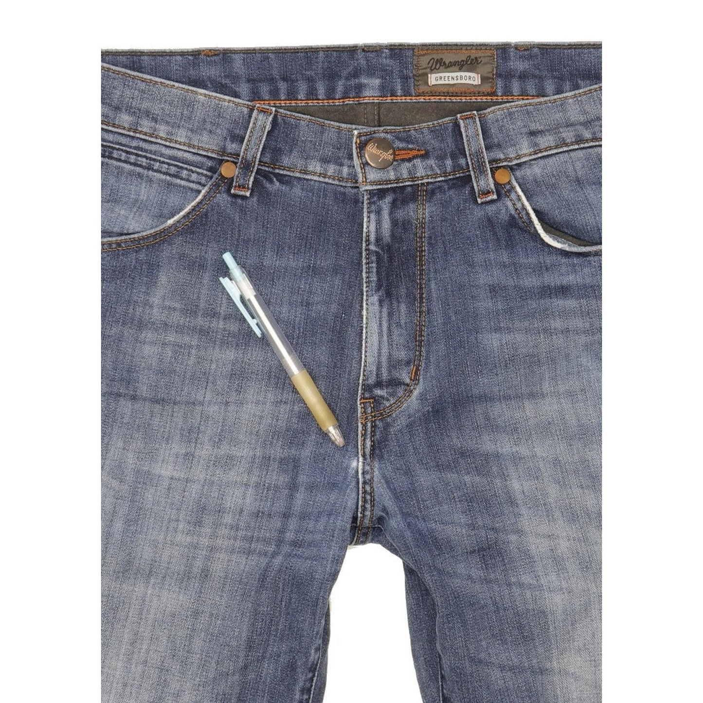 Wrangler Greensboro Men Blue Straight Regular Stretch Jeans W33 L32