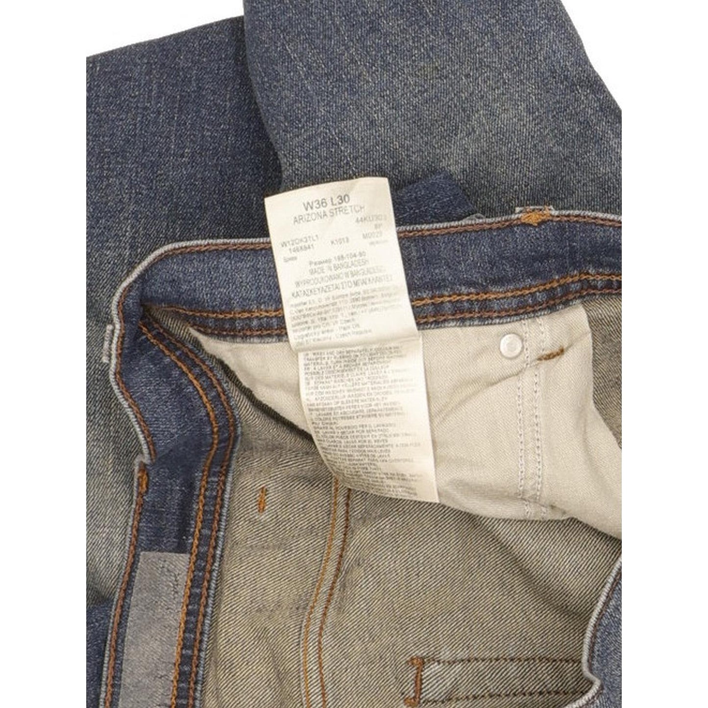 Wrangler Arizona Men Blue Straight Regular Stretch Jeans W36 L30