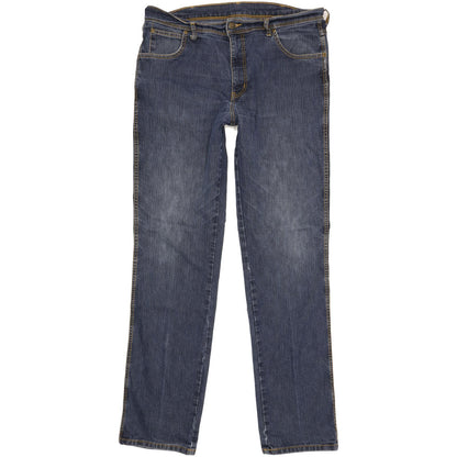 Wrangler Men Blue Straight Regular Stretch Jeans W36 L33