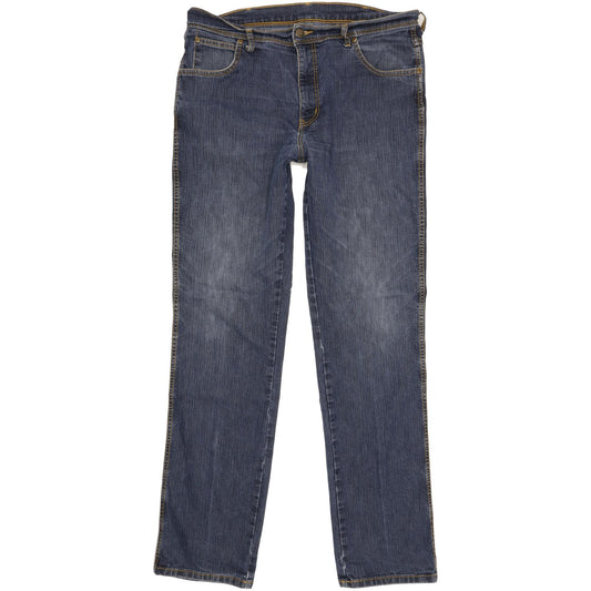 Wrangler Men Blue Straight Regular Stretch Jeans W36 L33