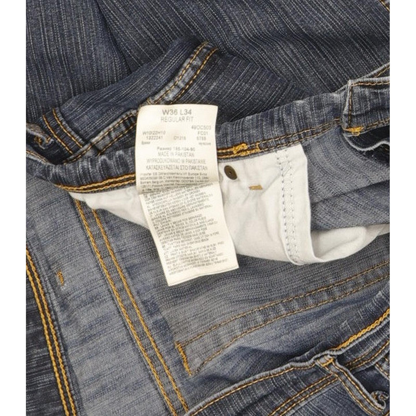 Wrangler Men Blue Straight Regular Stretch Jeans W36 L33