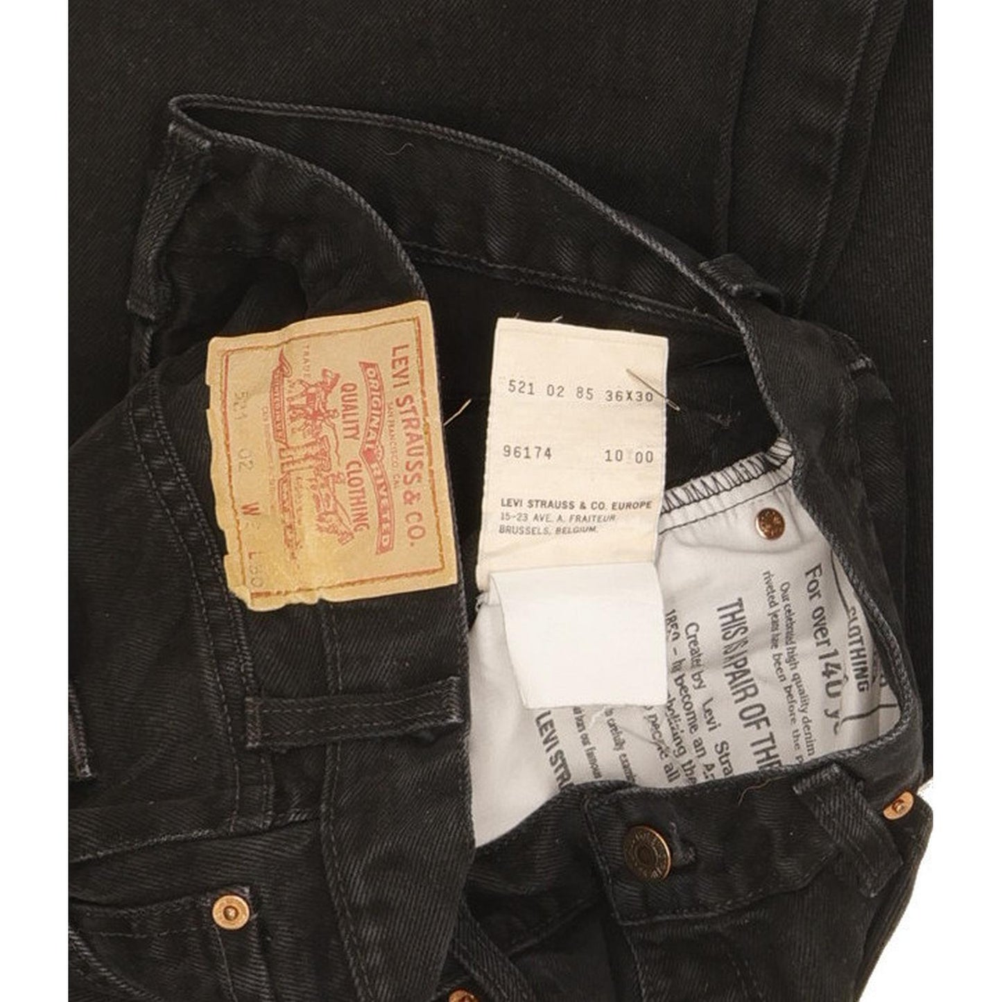 Levi's 521 Men Black Straight Regular Jeans W35 L29