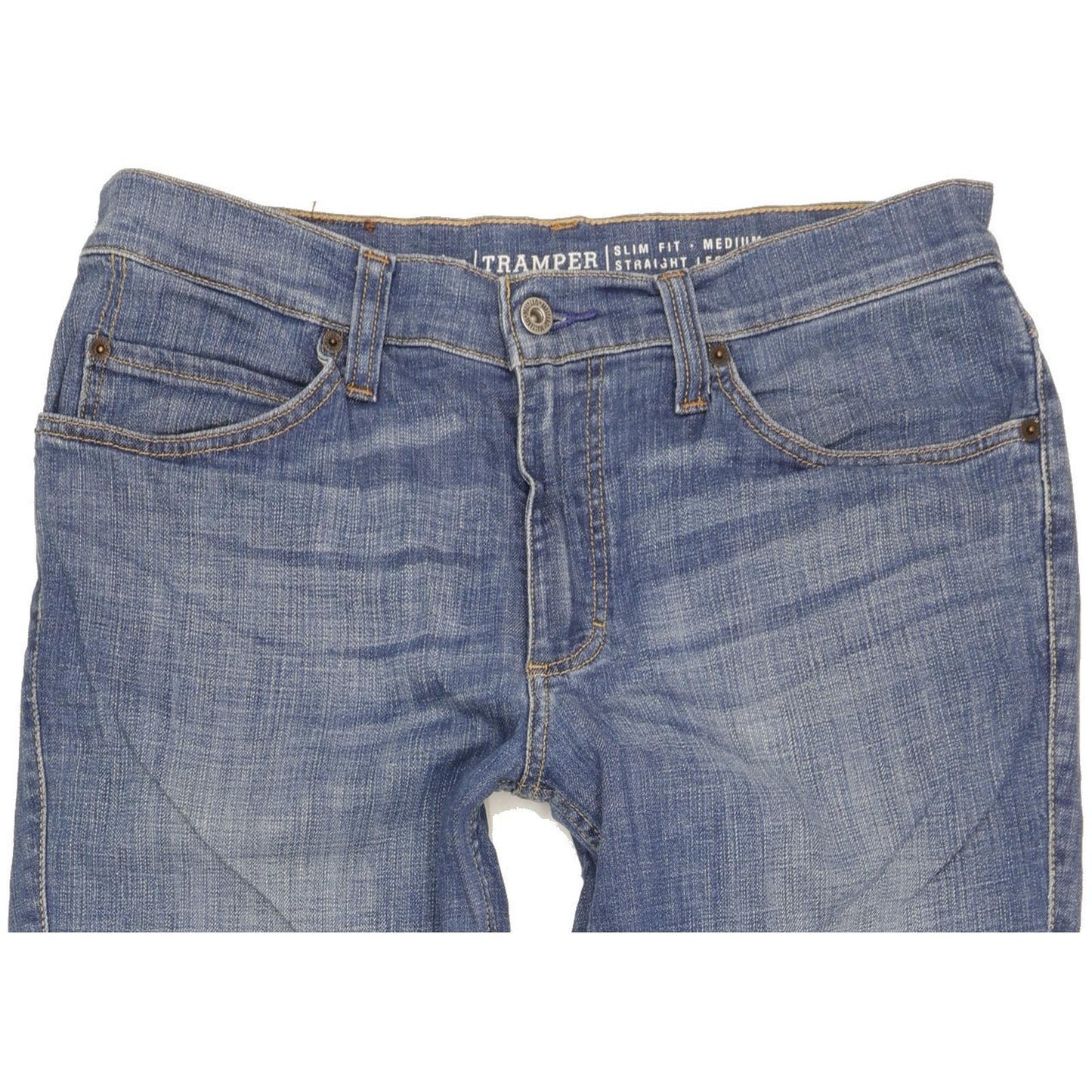 Mustang Tramper Men Blue Straight Slim Stretch Jeans W34 L32