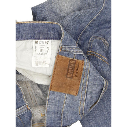 Mustang Tramper Men Blue Straight Slim Stretch Jeans W34 L32
