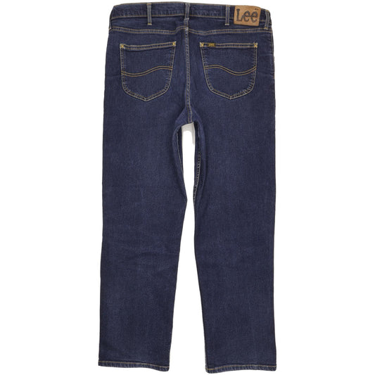 Lee Brooklyn Men Blue Straight Regular Stretch Jeans W38 L30