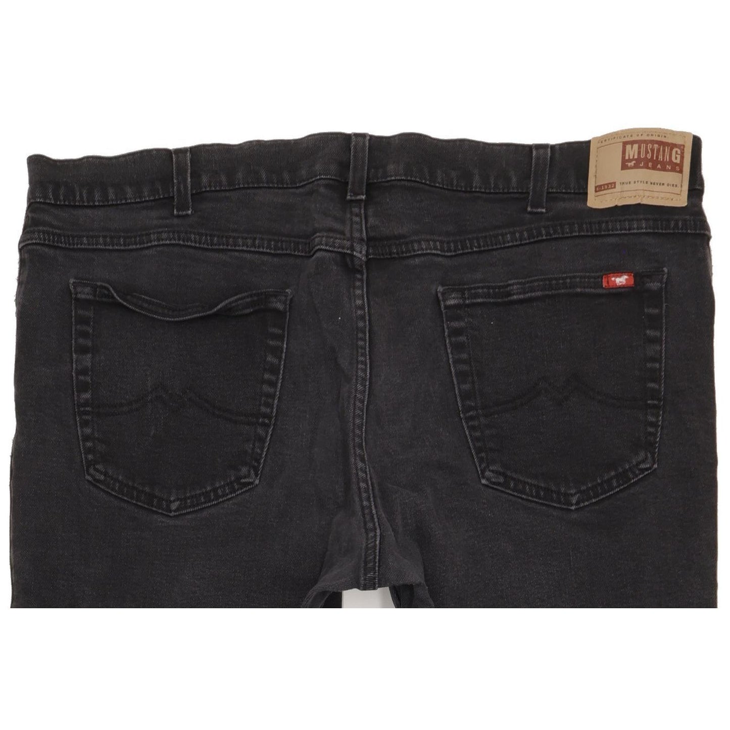 Mustang Big Sur Men Black Straight Regular Stretch Jeans W40 L29