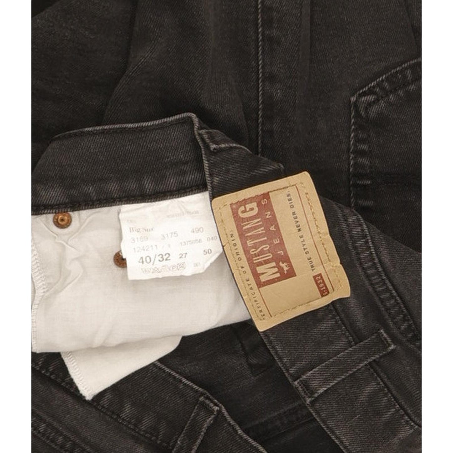 Mustang Big Sur Men Black Straight Regular Stretch Jeans W40 L29