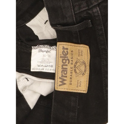 Wrangler Durable Quality Men Black Straight Regular Jeans W31 L30