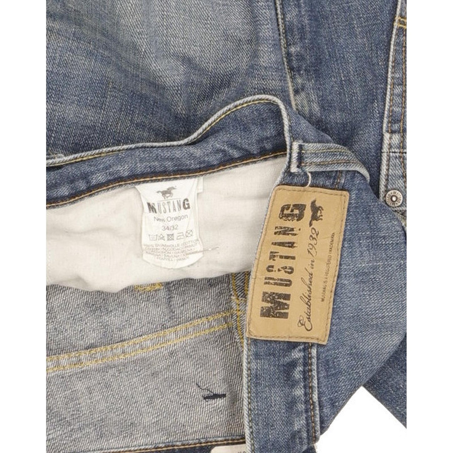 Mustang New Oregon Men Blue Straight Regular Jeans W34 L31