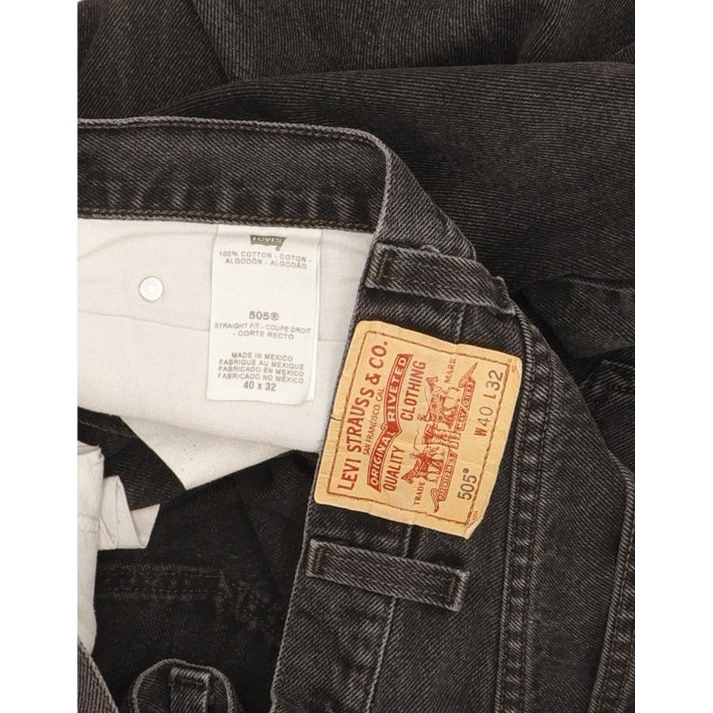 Levi's 505 Men Black Straight Regular Jeans W40 L31