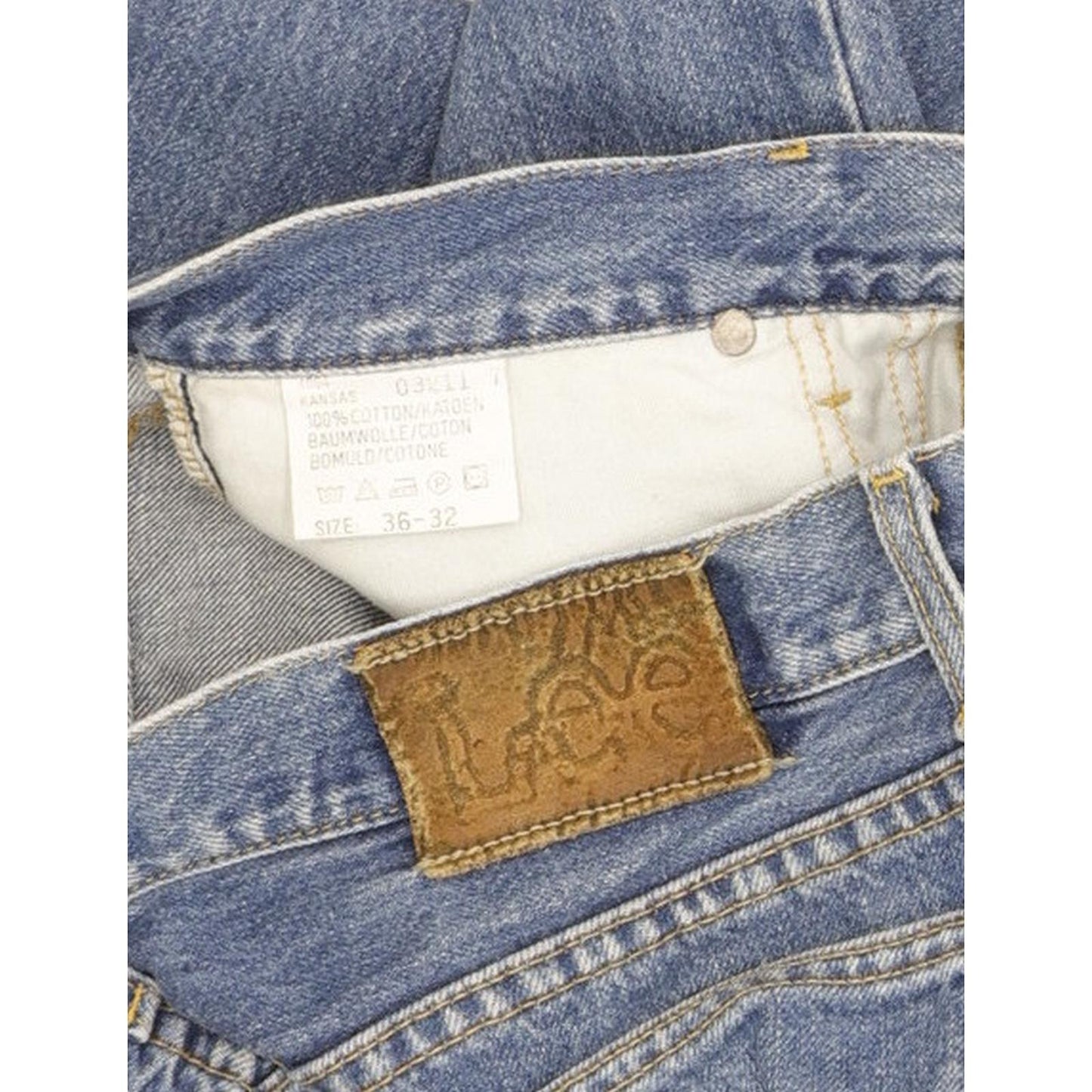 Lee Kansas Men Blue Straight Regular Jeans W36 L31
