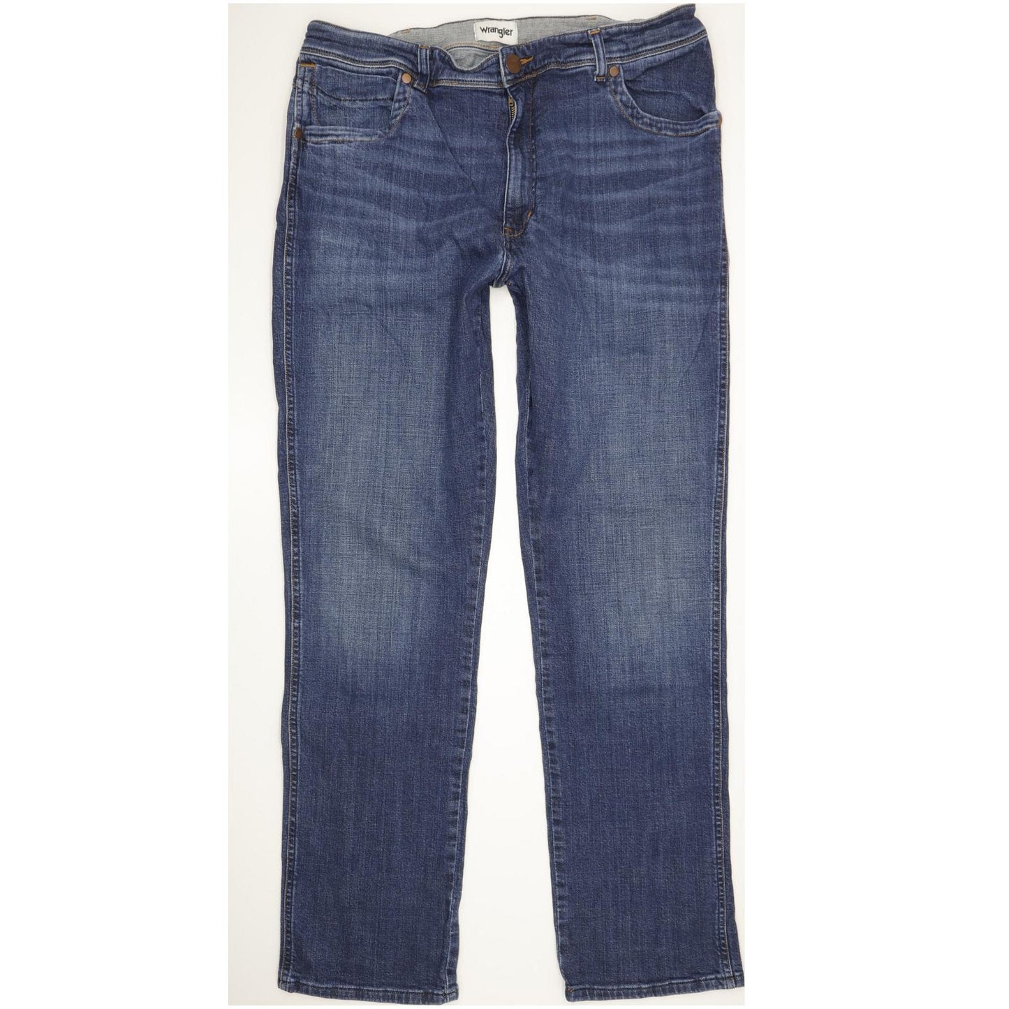 Wrangler Texas Men Blue Straight Regular Stretch Jeans W38 L33