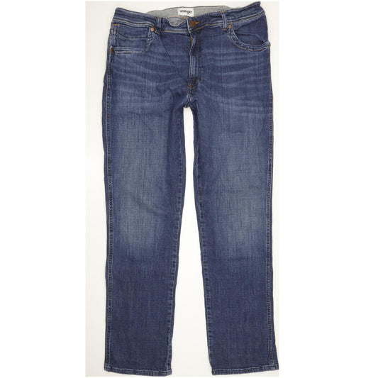 Wrangler Texas Men Blue Straight Regular Stretch Jeans W38 L33