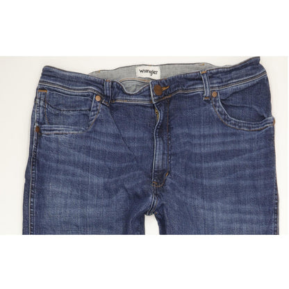 Wrangler Texas Men Blue Straight Regular Stretch Jeans W38 L33