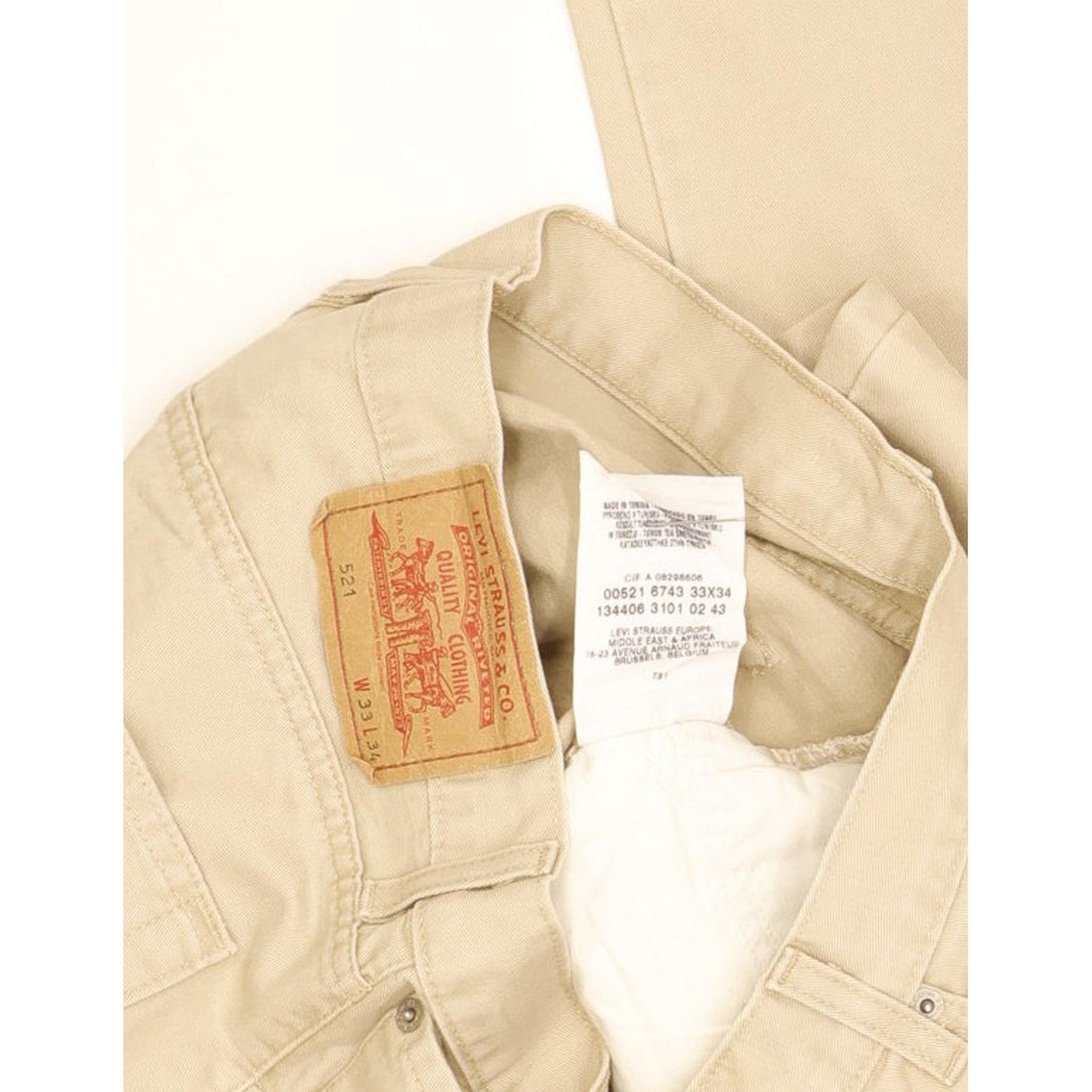 Levi's 521 Men Beige Straight Regular Jeans W32 L33