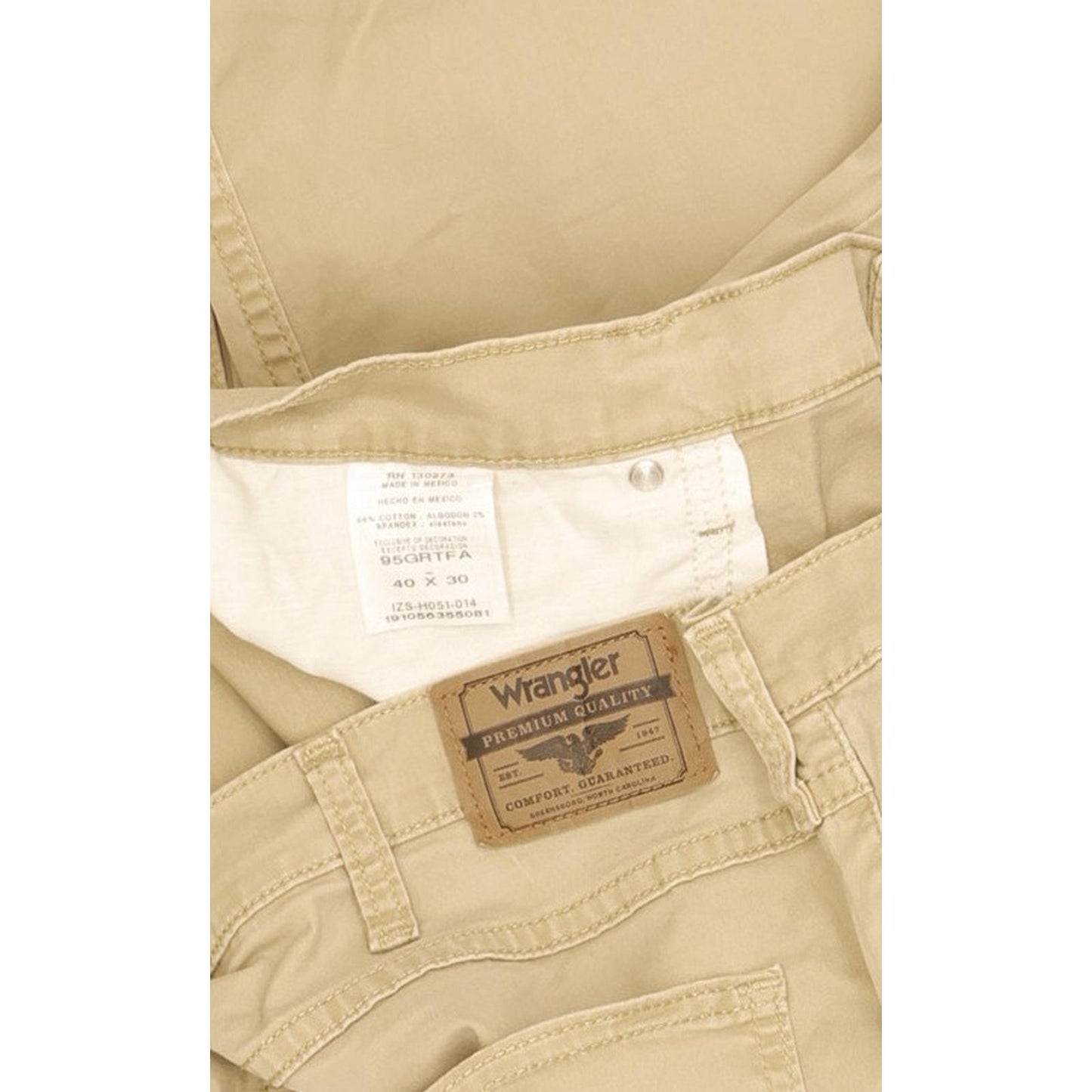 Wrangler Men Beige Straight Regular Stretch Jeans W40 L31
