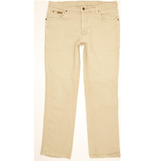 Wrangler Texas Men Beige Straight Regular Stretch Jeans W36 L30