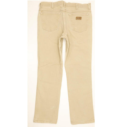 Wrangler Texas Men Beige Straight Regular Stretch Jeans W36 L30