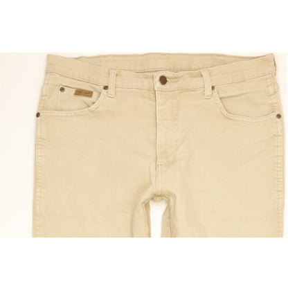 Wrangler Texas Men Beige Straight Regular Stretch Jeans W36 L30