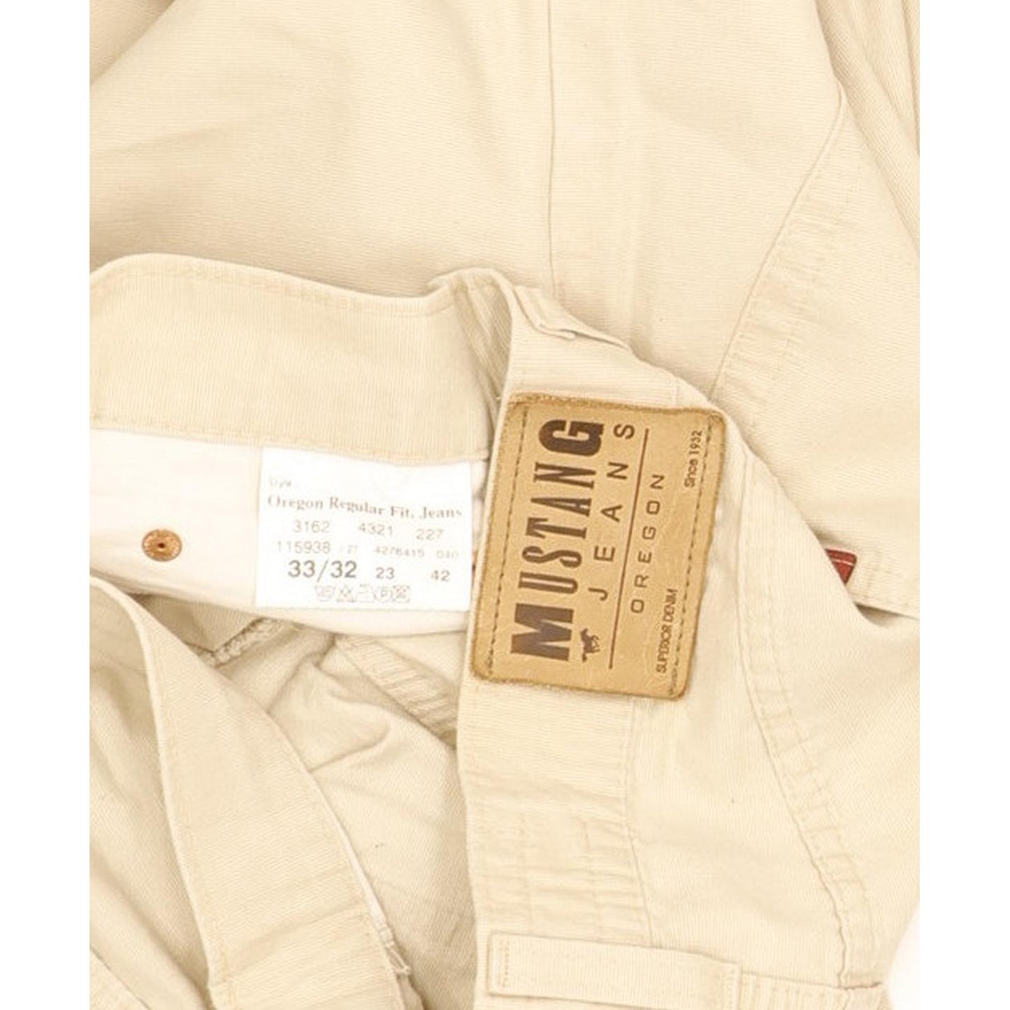 Mustang Oregon Men Beige Straight Regular Jeans W32 L32