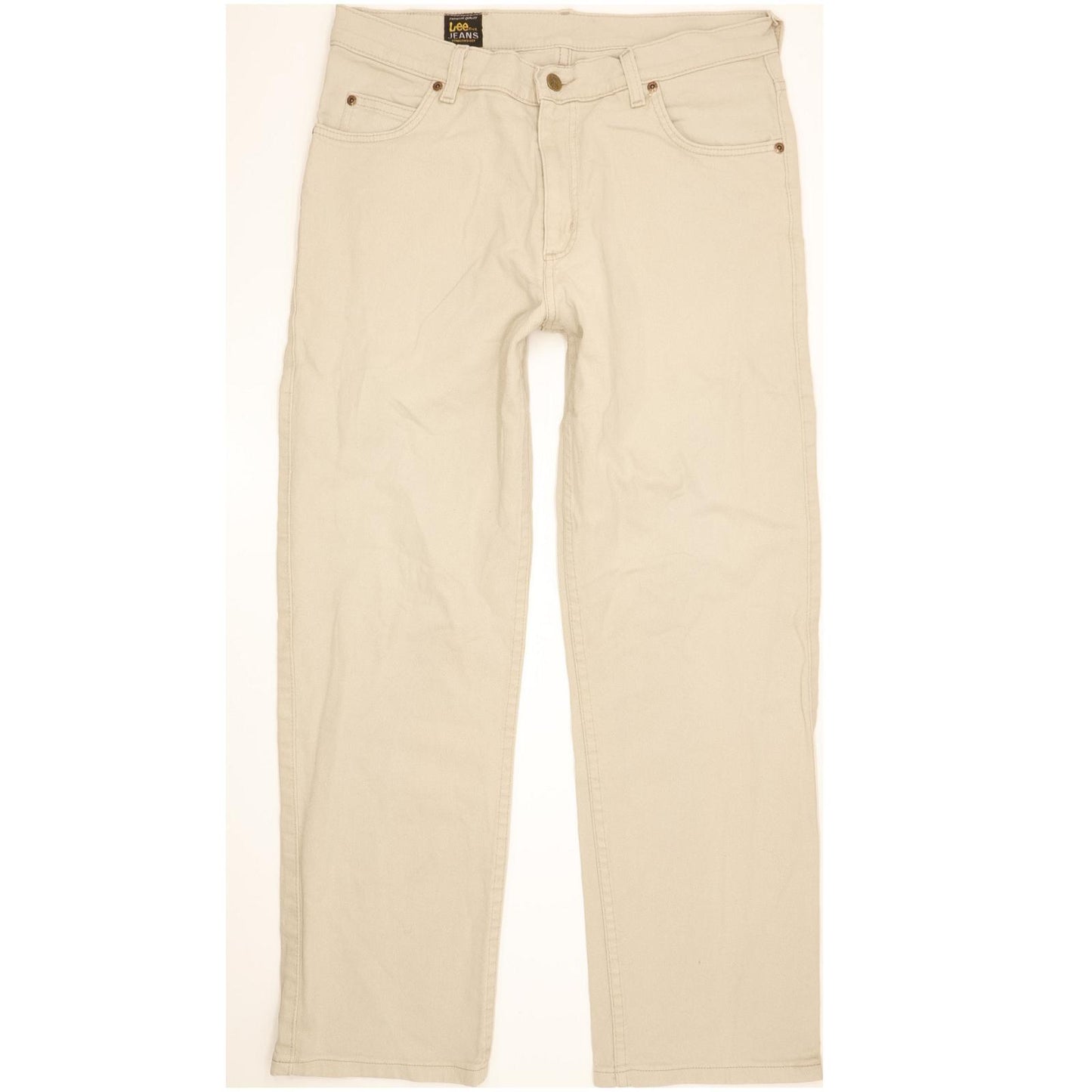 Lee Men Beige Straight Regular Jeans W32 L29